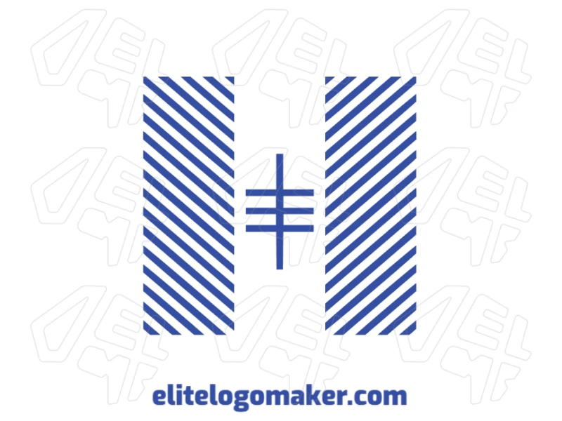 Letra "H" Con Estilo Abstracto Y Color Azul - Generador De Logotipo Creativo Letra "H" azul con estilo abstracto, diseñada como inicial única y perfecta como logo template para identidad moderna.