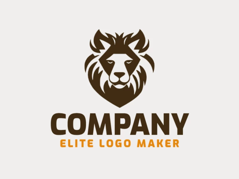 Logotipo abstracto en forma de un león africano con diseño creativo.