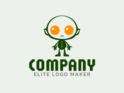 Cree un logotipo memorable para su negocio en forma de una alienígena con un estilo infantil y un diseño creativo.