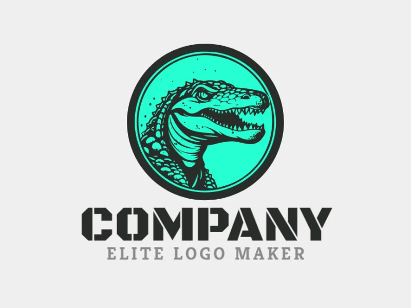 Crear un logotipo para su empresa en forma de un caimán con estilo ilustrativo y colores verde y negro.