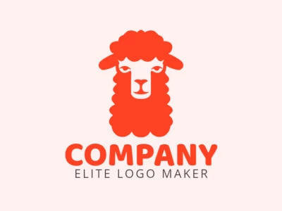 Logotipo minimalista con un diseño refinado que forma una alpaca con el color naranja.