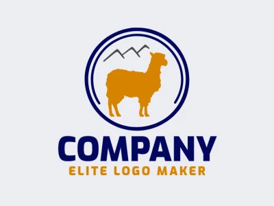 Logotipo ideal para diferentes negocios en forma de una alpaca, con diseño creativo y estilo simple.