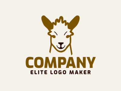 Logotipo mascota con un diseño refinado que forma una cabeza de alpaca en colores marrón y negro.