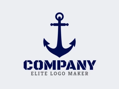 Logotipo ideal para diferentes empresas en forma de una ancla con un estilo simple.