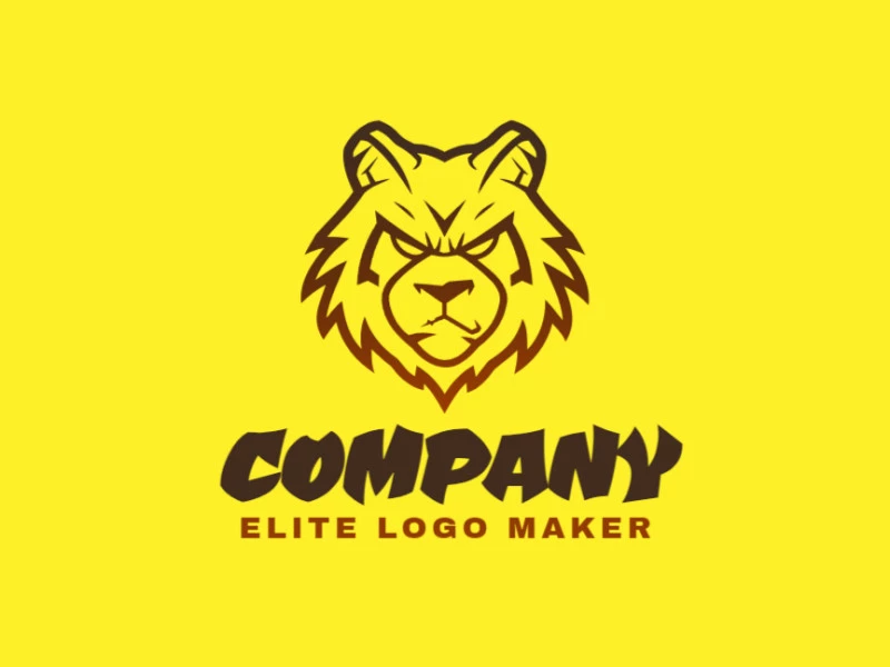 Un logotipo de mascota vectorial y personalizable con un oso enojado, perfecto para negocios que buscan una identidad audaz y dinámica.