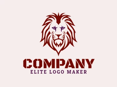 Crear su logotipo en línea con la forma de una cabeza de león enojado con colores personalizables y estilo mascota.