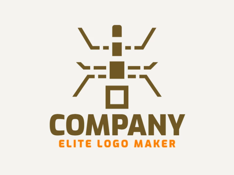 Crea un logotipo ideal para tu negocio en forma de una hormiga combinado con una lupa con un estilo doble sentido y colores personalizables.