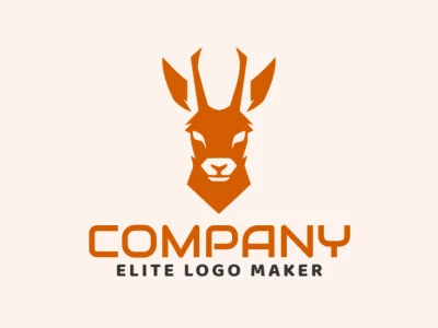 Logotipo memorable en forma de un antílope con estilo minimalista y colores personalizables.