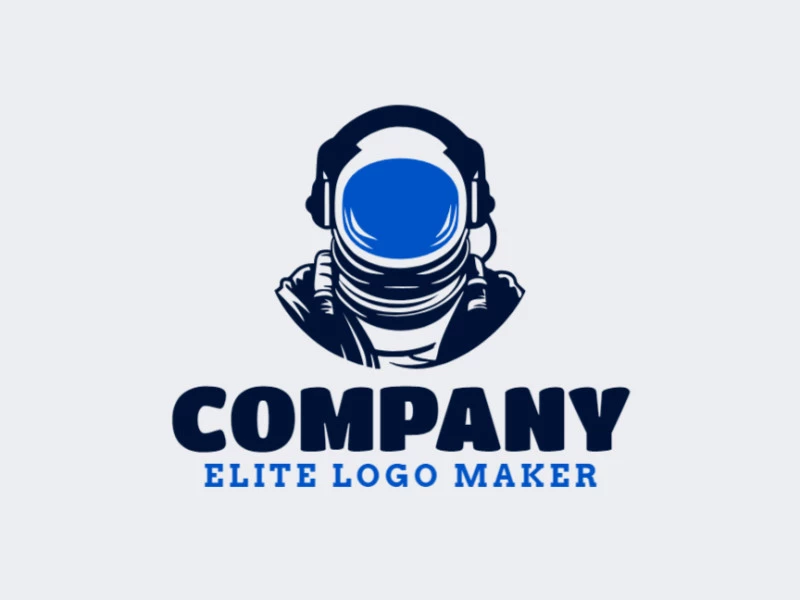 Logotipo profesional en forma de un astronauta con diseño creativo y estilo pictórico.