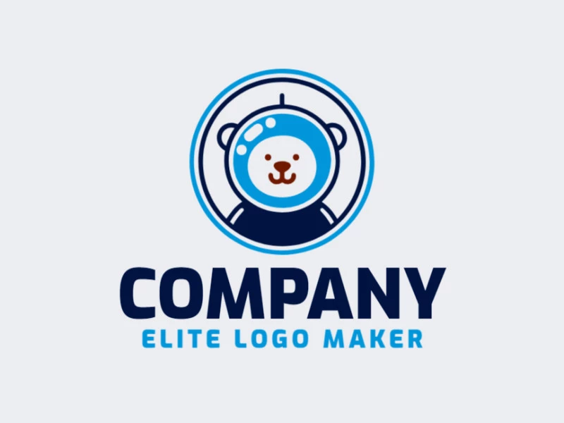 Una representación minimalista de un oso astronauta encapsula aventura y exploración en este logotipo cautivador.