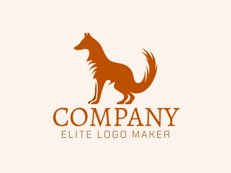 Logotipo ideal para diferentes empresas en forma de un zorro atento con un estilo animal.