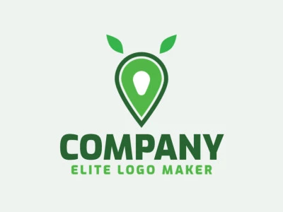 Logotipo personalizable en forma de un aguacate combinado con un mapa, con un estilo abstracto, el color utilizado fue el verde.