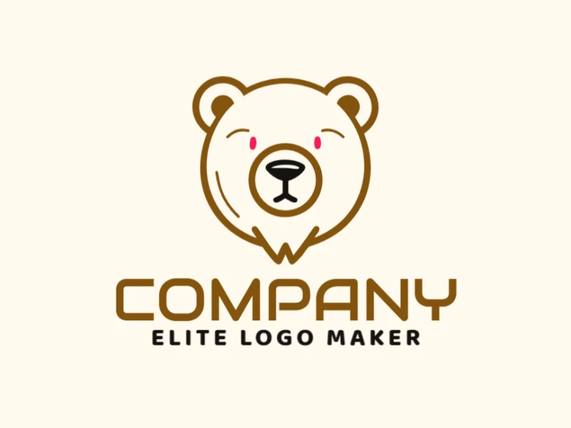 Un logotipo infantil apropiado con la cabeza de un oso en forma de globo, diseñado con colores brillantes y formas divertidas para evocar alegría e inocencia.