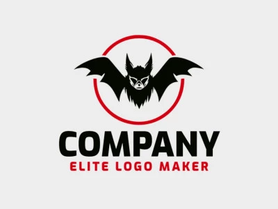 Logotipo personalizable en forma de un murciélago con diseño creativo y estilo simétrico.