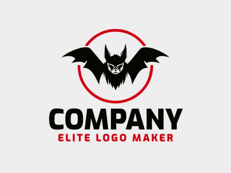 Logotipo personalizable en forma de un murciélago con diseño creativo y estilo simétrico.