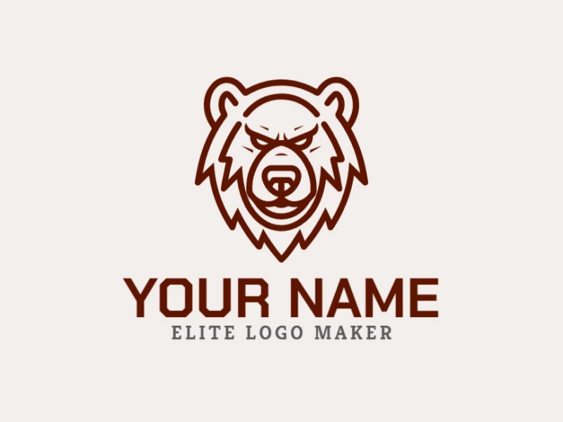 Un logo distinguido y elegante de oso en monolinea, perfecto para la representación moderna y elegante de la marca.