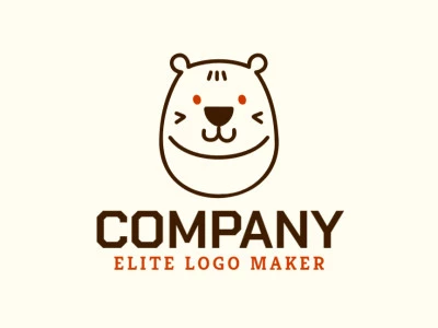 Un diseño de logo infantil con la forma de un oso, creado con elementos divertidos y colores brillantes para captar la atención.