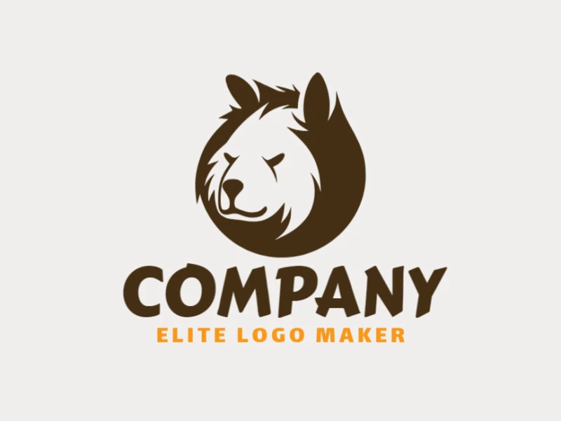 El logo representa un oso pardo en un estilo minimalista y elegante, utilizando espacio negativo para crear una identidad visual única.