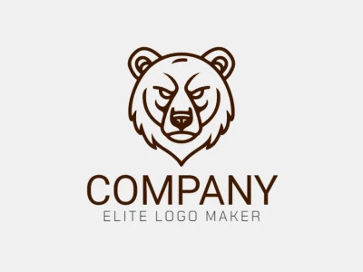 Un excelente logotipo simétrico que presenta la sutil cabeza de un oso, ideal para una empresa distinguida.