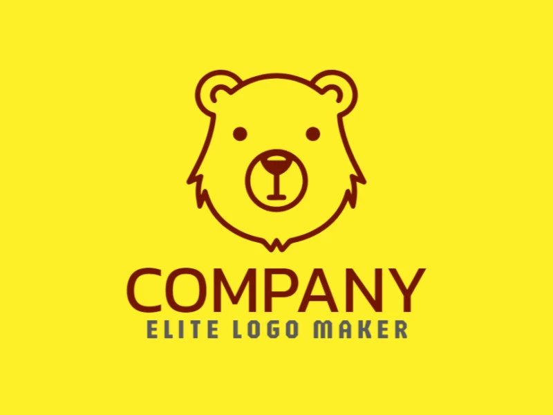 Un logotipo creativo con una cabeza de oso minimalista en marrón, ofreciendo un diseño diferente y perfecto.