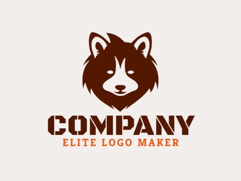 Logotipo en forma de un cabeza de oso con diseño abstracto y color marrón.