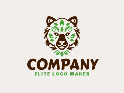 Logotipo ornamentales en forma de una cabeza de oso con diseño creativo.