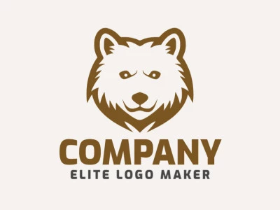 Un logotipo de cabeza de oso minimalista, usando solo marrón, ofrece una imagen clara y fuerte que genera una sensación de fuerza y ​​confianza.