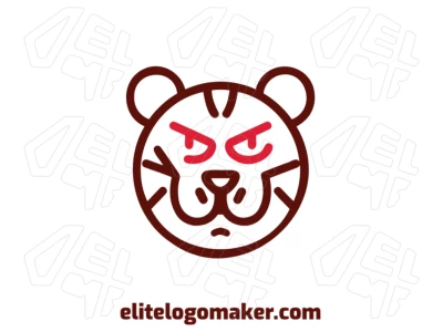 Diseño de logotipo mascota noticeable con cabeza de oso y ojos naranjas vibrantes, ofreciendo una identidad de marca fuerte y premium.