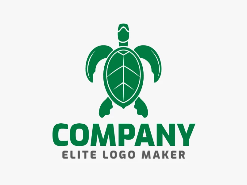 Diseño de logo de mascota llamativo con una hermosa tortuga verde, ofreciendo una identidad visual única y vibrante para tu marca.