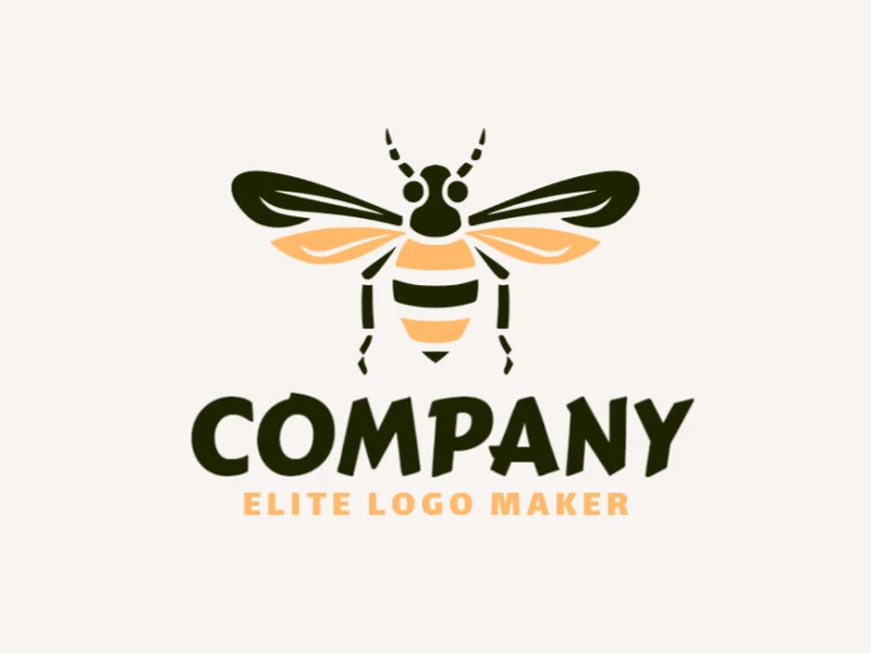 Logotipo moderno en forma de una abeja con diseño profesional y estilo infantil.