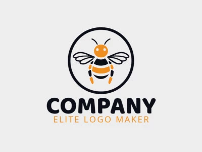 Logotipo infantil con un diseño refinado que forma una abeja en colores negro y amarillo.