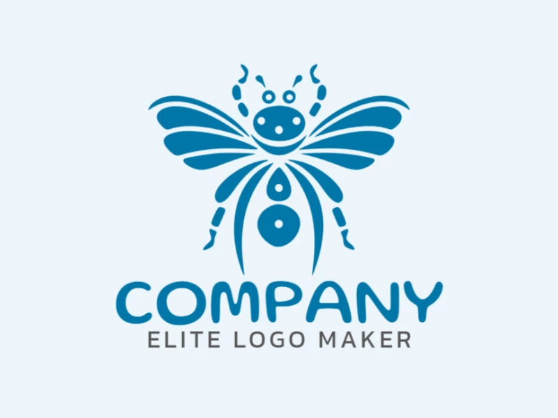 Logotipo personalizable en forma de un escarabajo con diseño creativo y estilo abstracto.