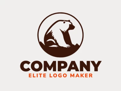 Crear su logotipo en línea con la forma de un gran oso con colores personalizables y estilo circular.