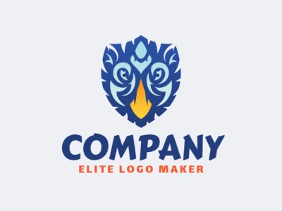 Cree un logotipo vectorial para su empresa en forma de un pájaro con un estilo gradiente, los colores utilizados son azul, naranja, y amarillo.