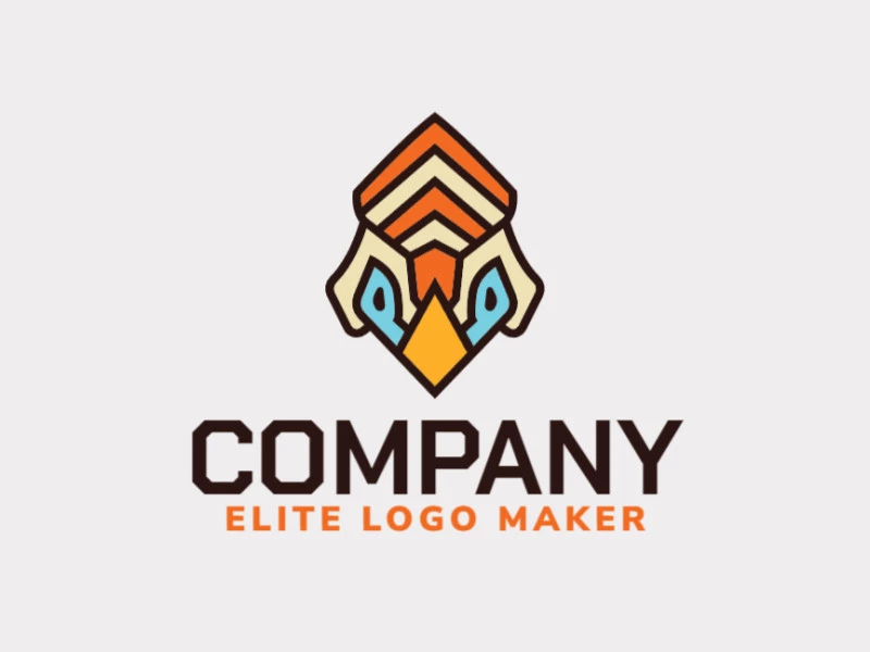 Logotipo ideal para diferentes negocios en forma de un pájaro, con diseño creativo y estilo simétrico.