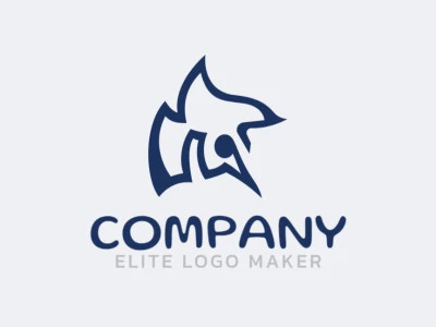 Logotipo disponible para descargar en forma de un pájaro abstracto con estilo simple y color azul.