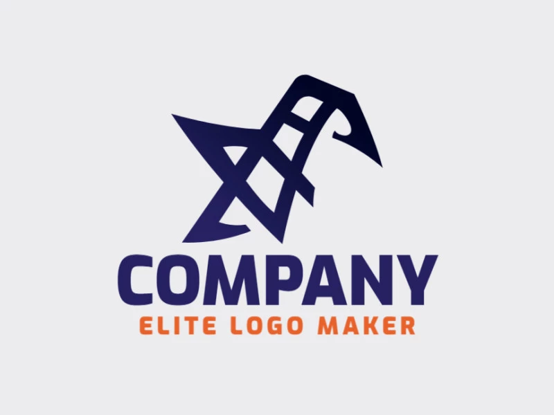 Cree un logotipo memorable para su negocio en forma de un pájaro combinado con una escalera, con un estilo gradiente y un diseño creativo.