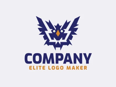 Logotipo personalizable en forma de un pájaro salvaje, con diseño creativo y estilo abstracto.