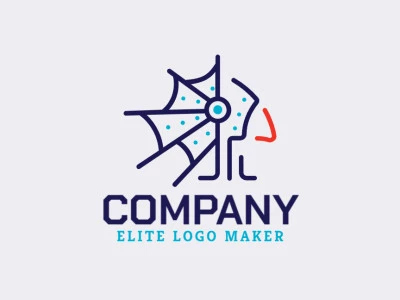 Logotipo en forma de un pajarito en colores azul y naranja, este logotipo es ideal para diferentes áreas de negocio.