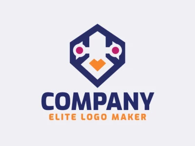 Logotipo moderno en forma de un pajarito, con diseño profesional y estilo simple.