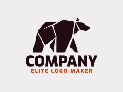 Logotipo creativo en forma de un oso negro con diseño refinado y estilo abstracto.