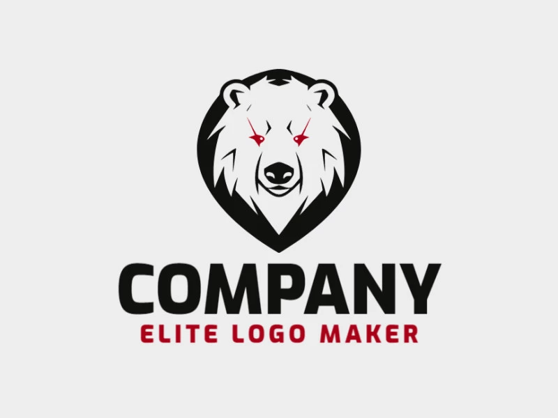 Logotipo simétrico en forma de un oso negro con diseño creativo.