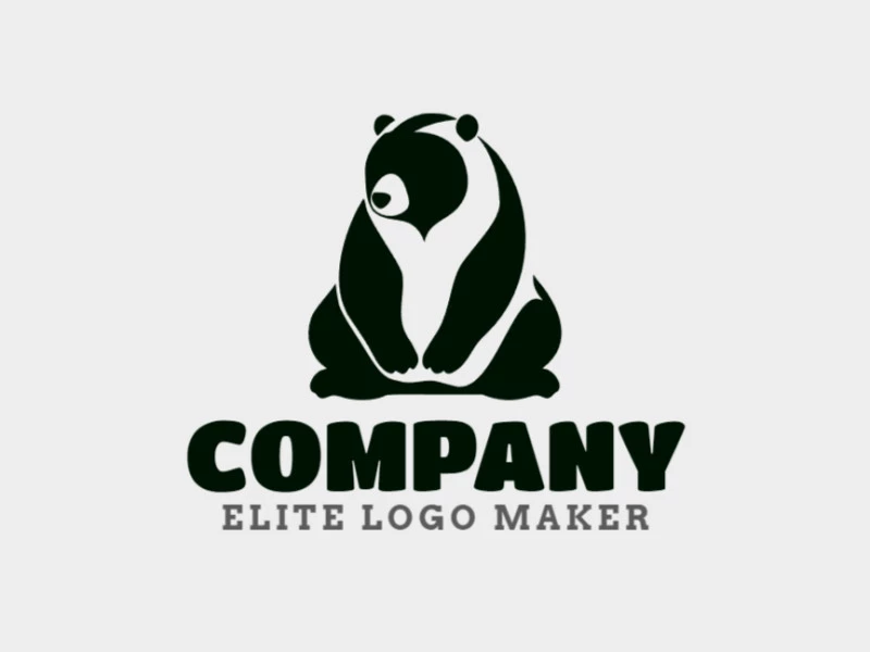 Un logotipo minimalista de un oso negro, que muestra el poder y la gracia de la naturaleza en una elegante simplicidad.