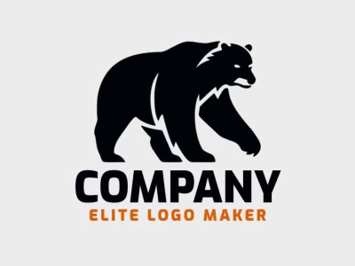 Crea un logotipo vectorizado que presente un diseño contemporáneo de un oso negro y estilo minimalista, con un toque de sofisticación y color negro.