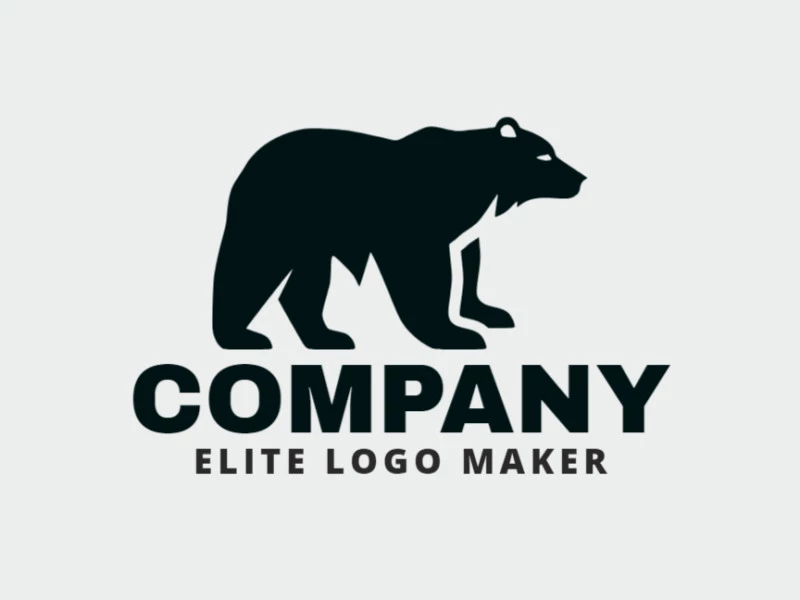 Logotipo ideal para diferentes negocios en forma de un oso negro, con diseño creativo y estilo pictórico.