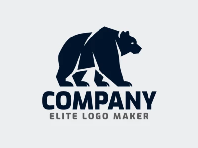 Un logotipo único que muestra un oso negro caminando, con rasgos animales distintivos, ideal para diferentes propósitos y destacando con carácter.