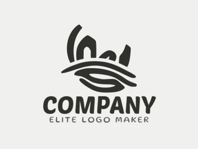 Crea un logotipo ideal para tu negocio en forma de un rinoceronte negro con un estilo minimalista y colores personalizables.