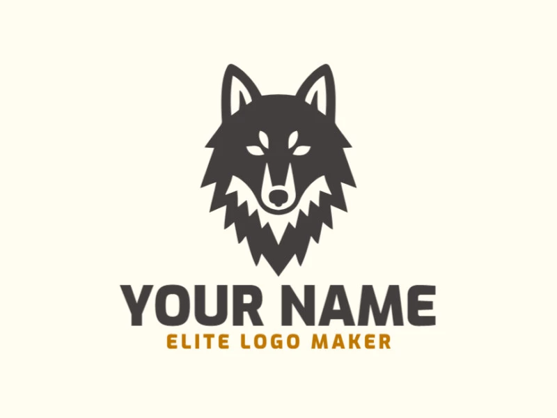 Un logotipo vectorial de lobo negro simétrico y prominente, que incorpora un diseño distintivo y llamativo para cualquier marca.