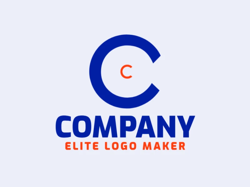 Un logotipo abstracto con letras 'C' en azul y naranja, diseñado con un estilo profesional para una identidad empresarial moderna.