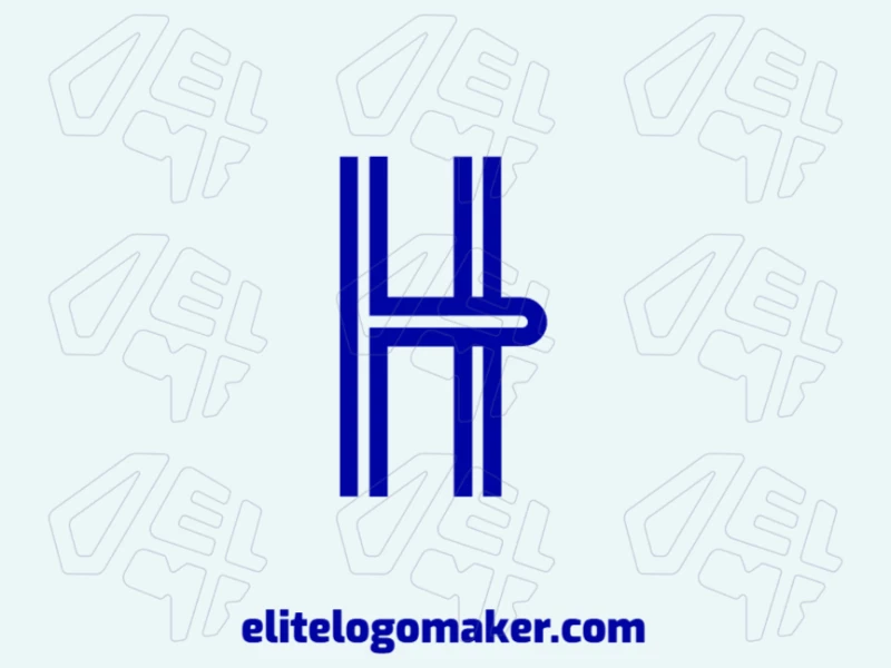 Logotipo simple con la letra 'H' azul en estilo de letra inicial, diseñado para una identidad de empresa económica y profesional.